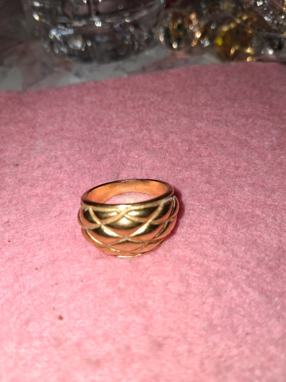 Source Unknown Gold Tone Braided Dome Ring